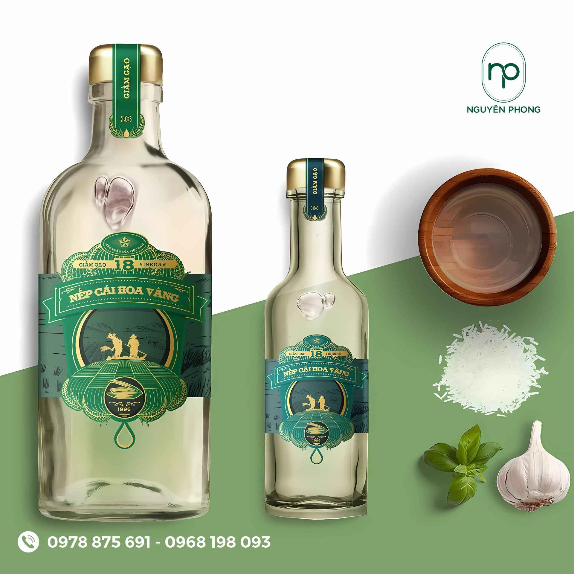 Mẫu tem dán chai rượu nếp